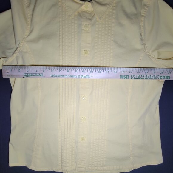 Koret Womens Yellow Long Sleeve Button Up Cotton Blouse Size 14 - Picture 10 of 13
